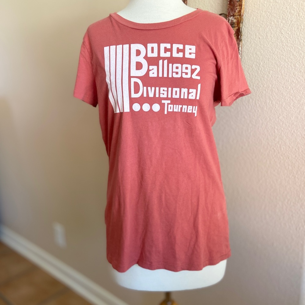 TOP - Tee / T Shirt - Large - Bocce Ball 1992 Divisional Tourney - VGC Worn Once